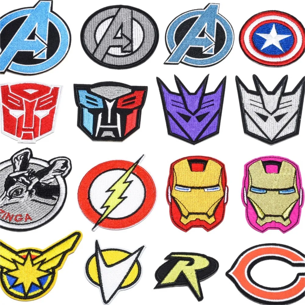 Animal Superheroes Cartoon Iron on Embroidery Patches For Sew Clothes Jackets Decor jeans T-shirt Hat Coat Applique Fabric